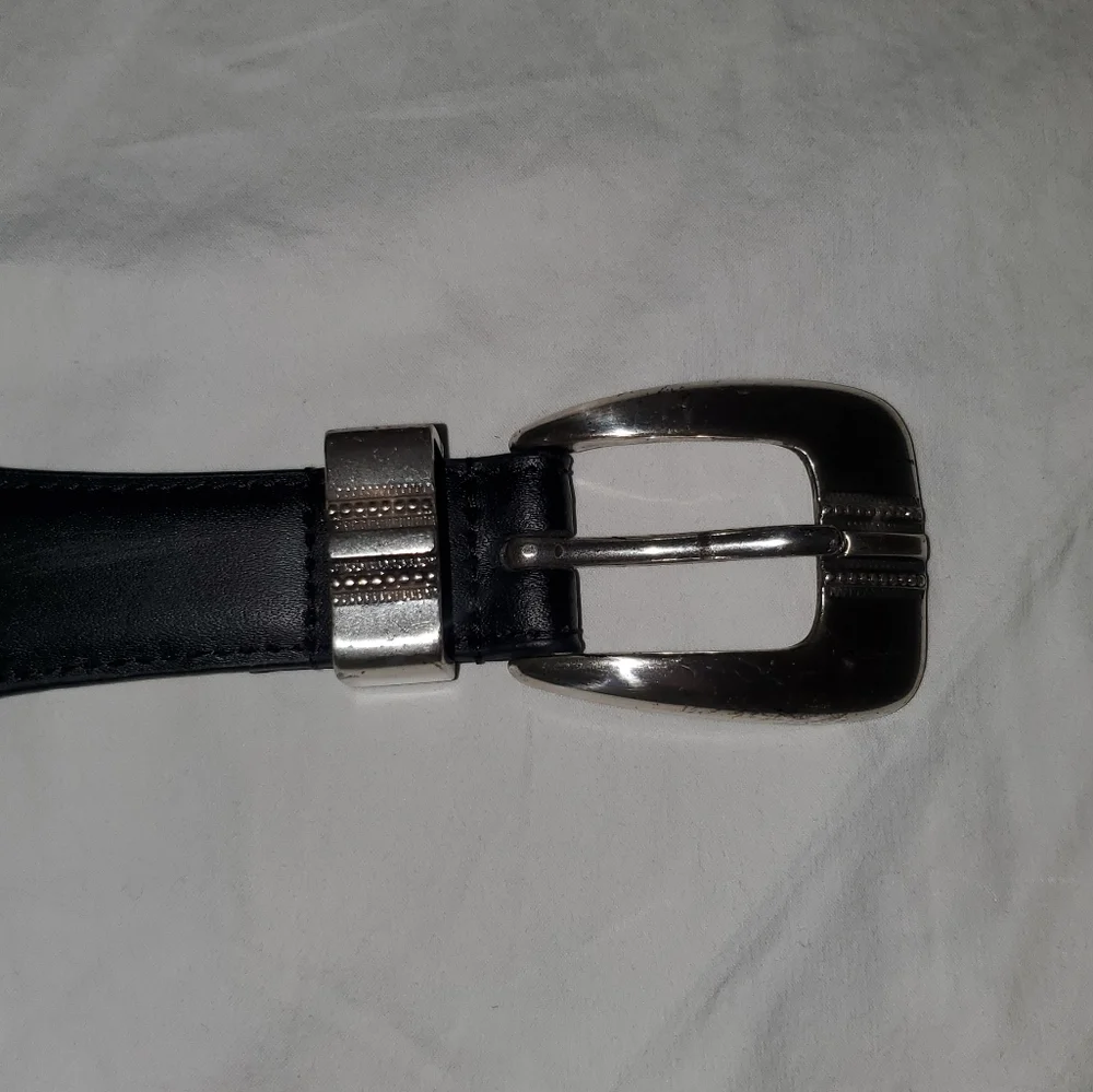 Silpada black leather belt silver
